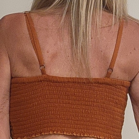 Rust Lace Crop Top - Picture 3 of 7